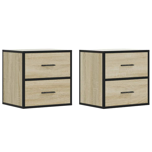 Wand-Nachttische 2 Stk. Sonoma-Eiche 40x31x39,5 cm