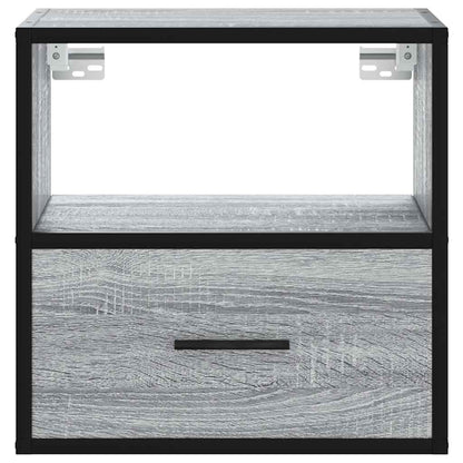 Wand-Nachttische 2 Stk. Grau Sonoma 40x31x39,5 cm