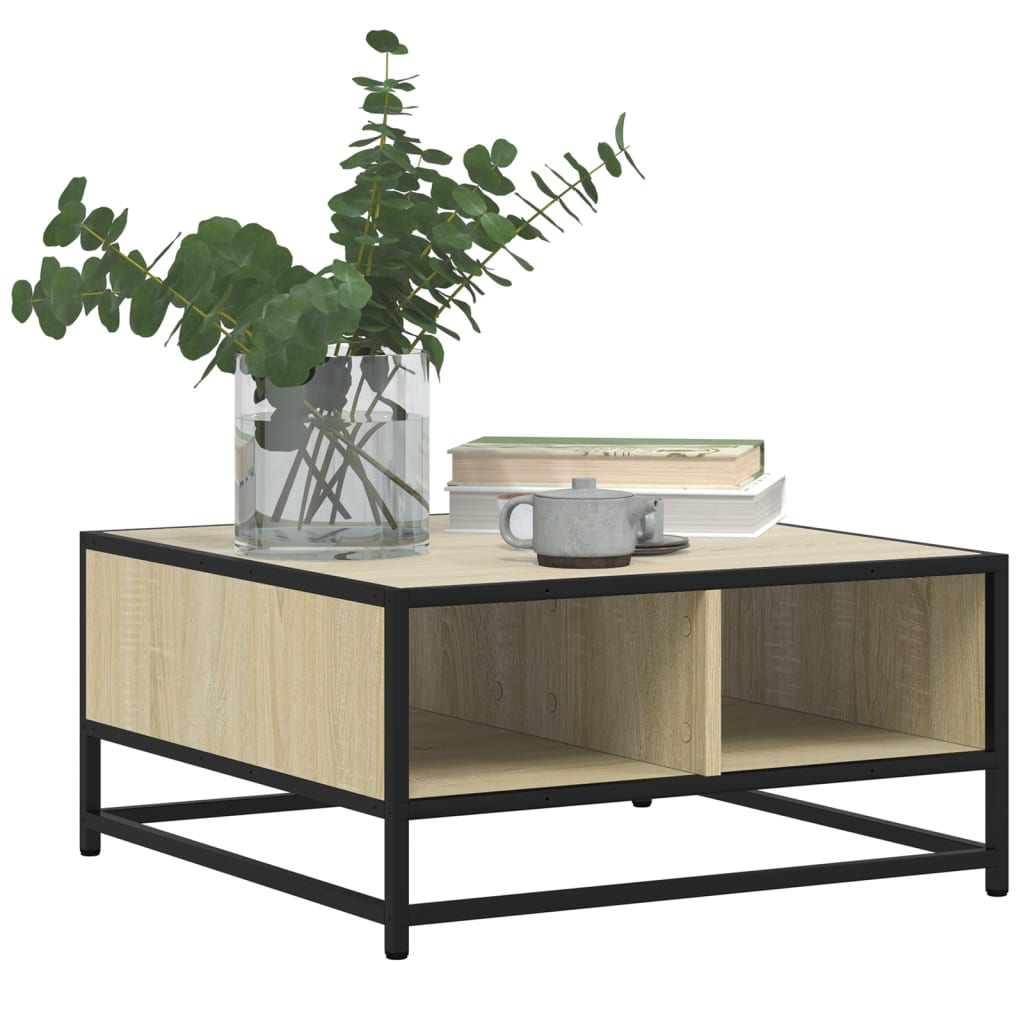 Sofabord Sonoma eg 60,5x60,5x30cm træmateriale og metal