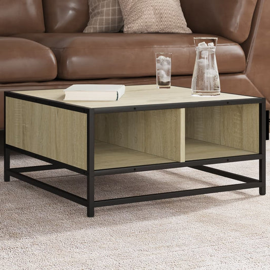 Sofabord Sonoma eg 60,5x60,5x30cm træmateriale og metal
