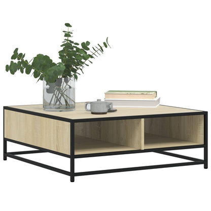 Sofabord Sonoma eg 80x80x30 cm træmateriale og metal
