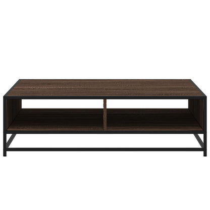 Couchtisch Braun Eichen-Optik 100x100x30cm Holzwerkstoff Metall