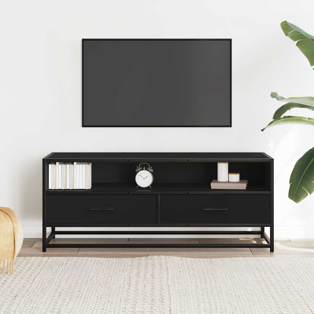 TV-skab Sort 100x34,5x40 cm Træ Materiale og Metal