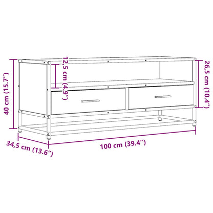 TV-skab Sort 100x34,5x40 cm Træ Materiale og Metal