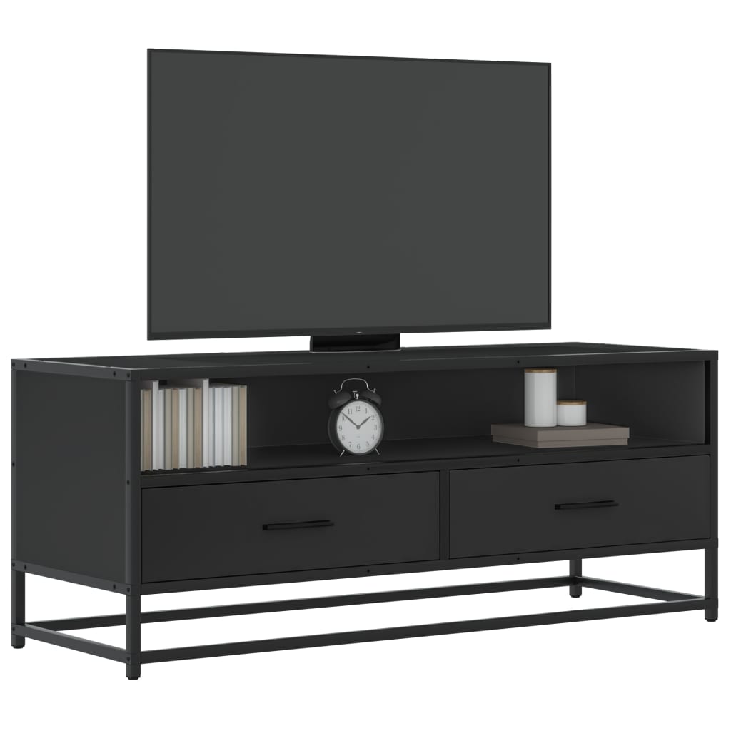 TV-skab Sort 100x34,5x40 cm Træ Materiale og Metal