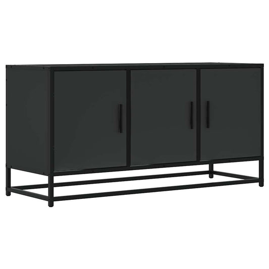 TV-skab Sort 100x35x50 cm Træmateriale og Metal
