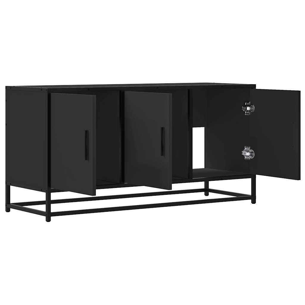 TV-skab Sort 100x35x50 cm Træmateriale og Metal