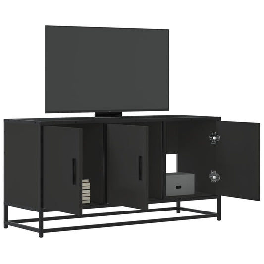 TV-skab Sort 100x35x50 cm Træmateriale og Metal