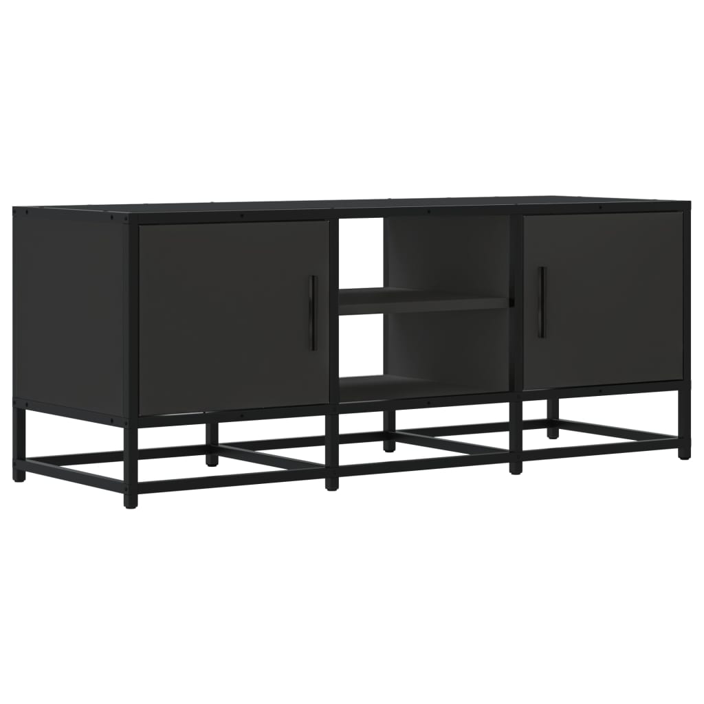 TV-skab Sort 100x35x41 cm Træ Materiale og Metal