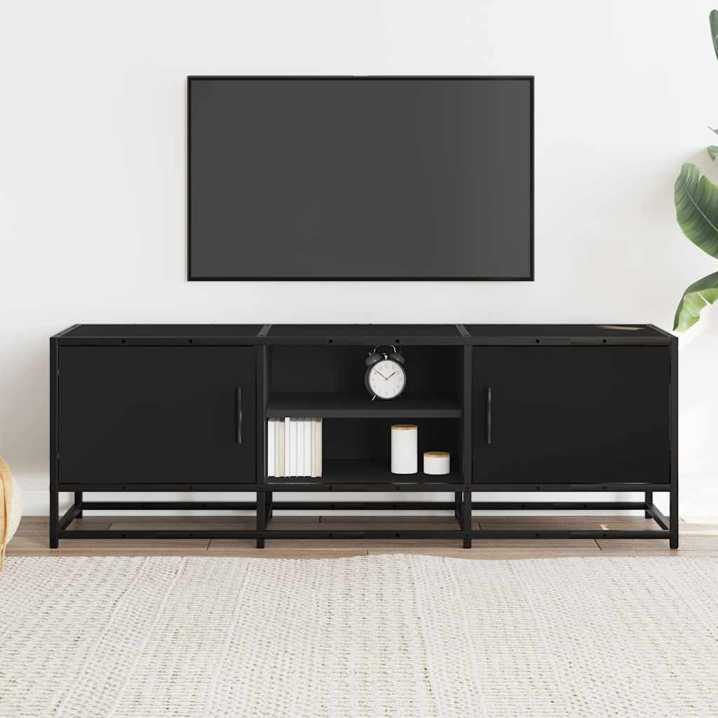 TV-skab Sort 120x35x41 cm Træmateriale og Metal