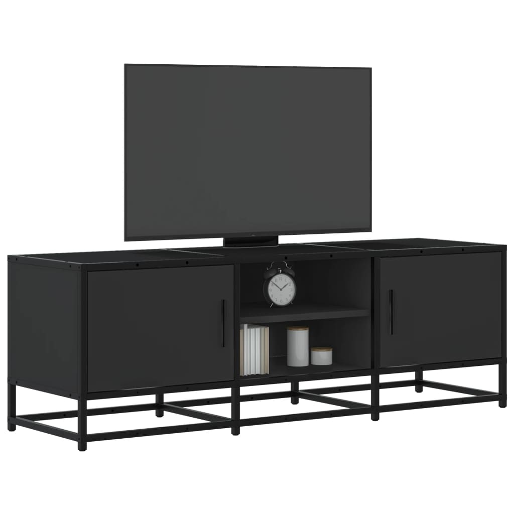 TV-skab Sort 120x35x41 cm Træmateriale og Metal