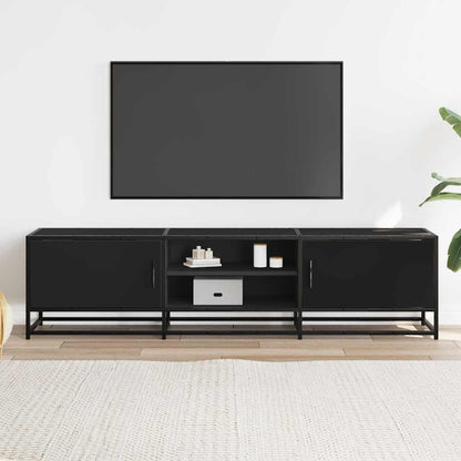 TV-skab Sort 160x35x41 cm Træ Materiale og Metal