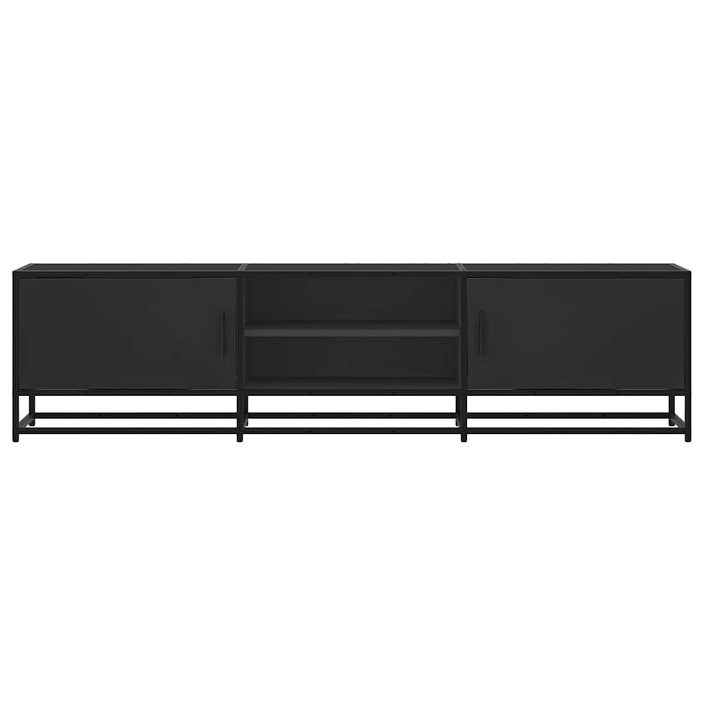 TV-skab Sort 160x35x41 cm Træ Materiale og Metal