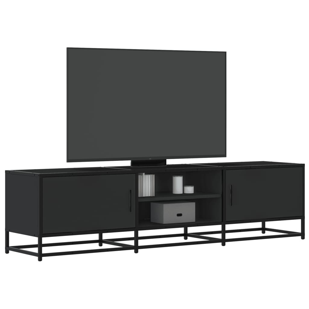 TV-skab Sort 160x35x41 cm Træ Materiale og Metal