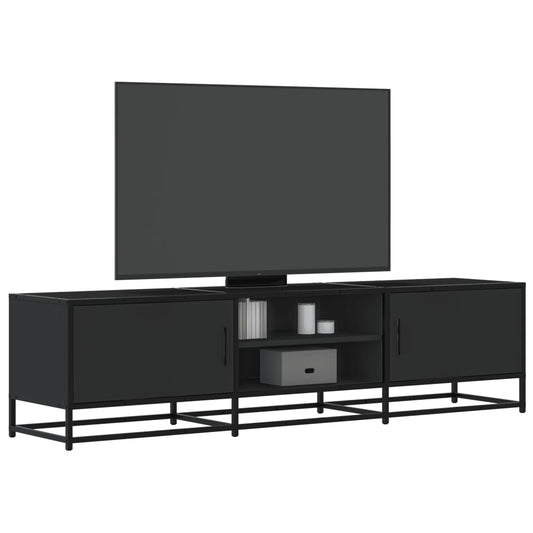 TV-skab Sort 160x35x41 cm Træ Materiale og Metal