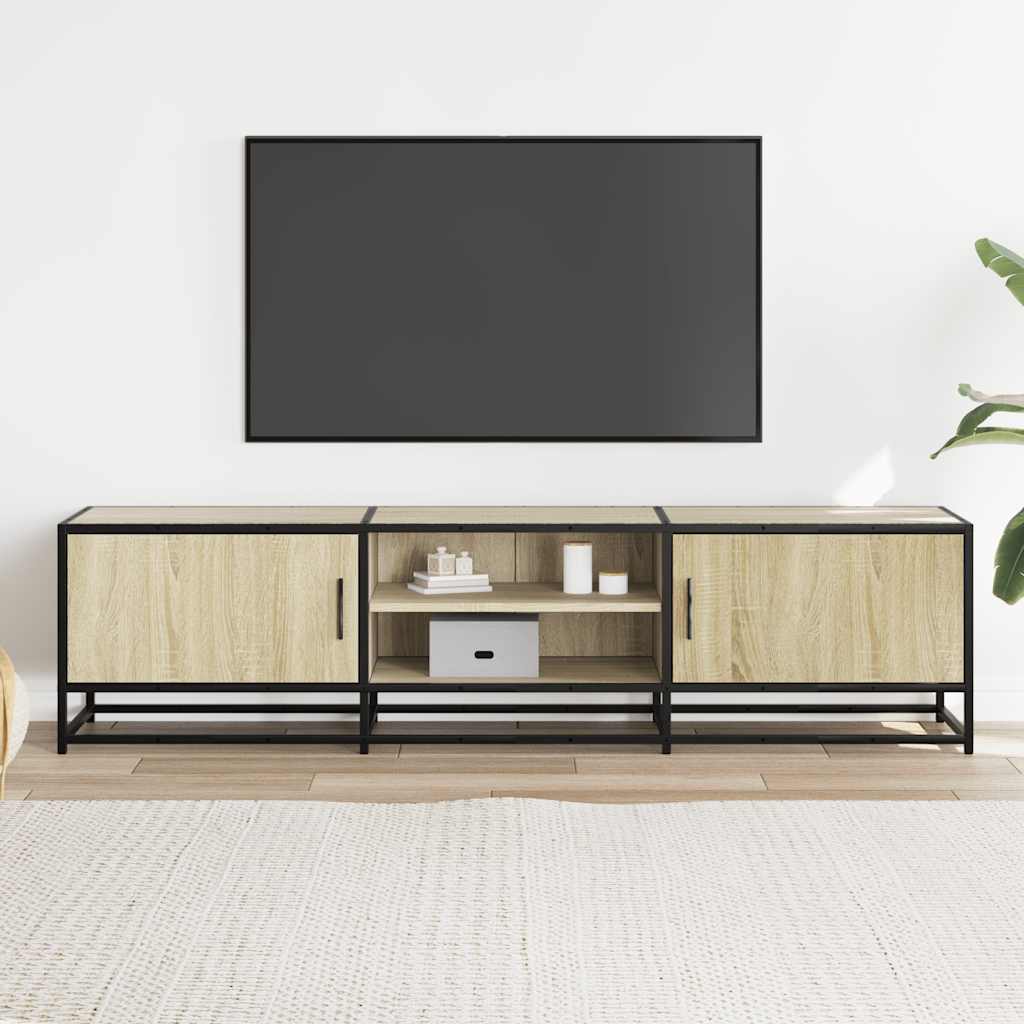 Tv-møbel Sonoma eg 160x35x41 cm træmateriale og metal