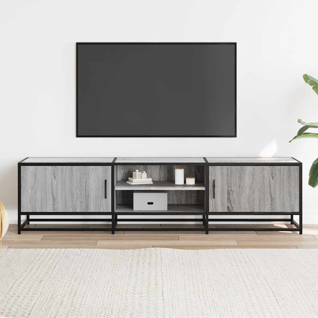 TV-Schrank Grau Sonoma 160x35x41 cm Holzwerkstoff und Metall
