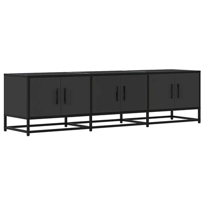 TV-skab Sort 150x35x41 cm Træmateriale og Metal