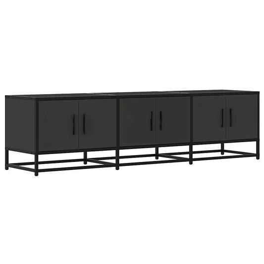 TV-skab Sort 150x35x41 cm Træmateriale og Metal