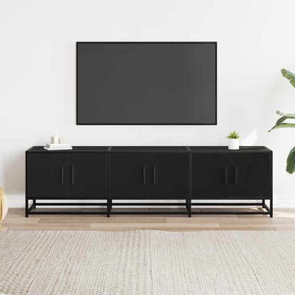 TV-skab Sort 150x35x41 cm Træmateriale og Metal