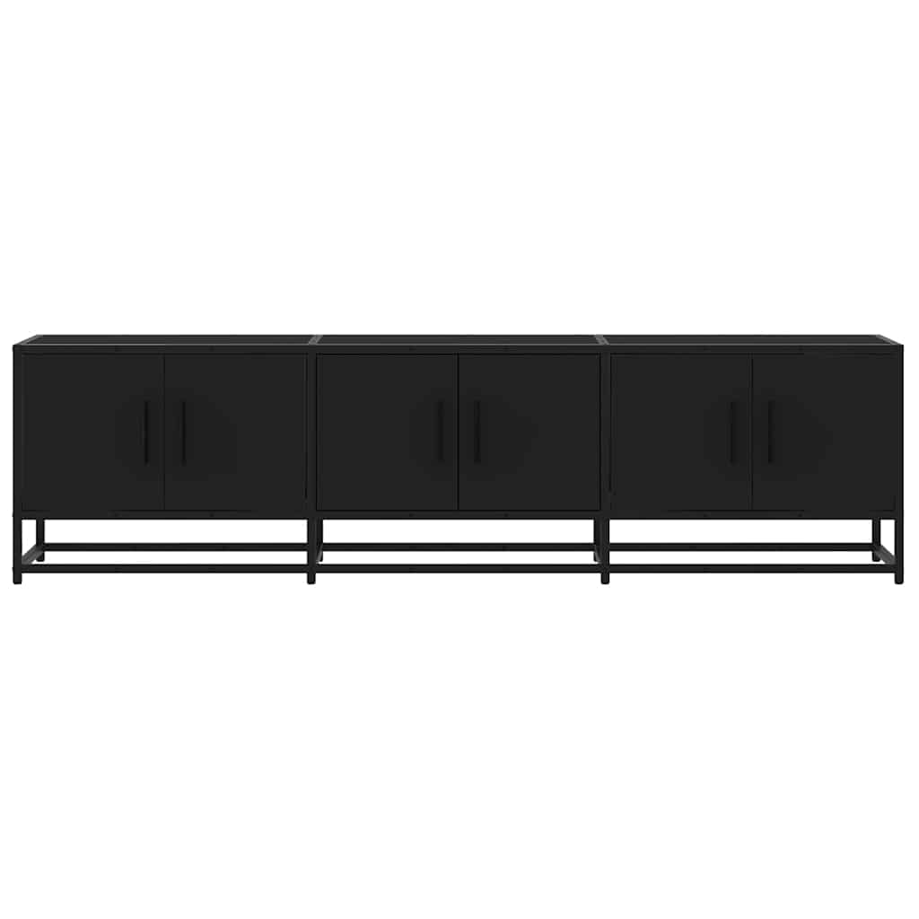 TV-skab Sort 150x35x41 cm Træmateriale og Metal