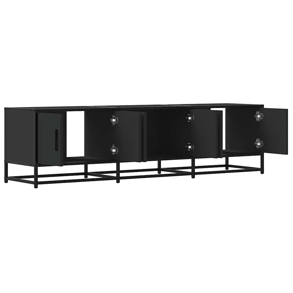 TV-skab Sort 150x35x41 cm Træmateriale og Metal