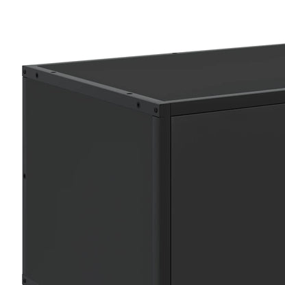 TV-skab Sort 150x35x41 cm Træmateriale og Metal
