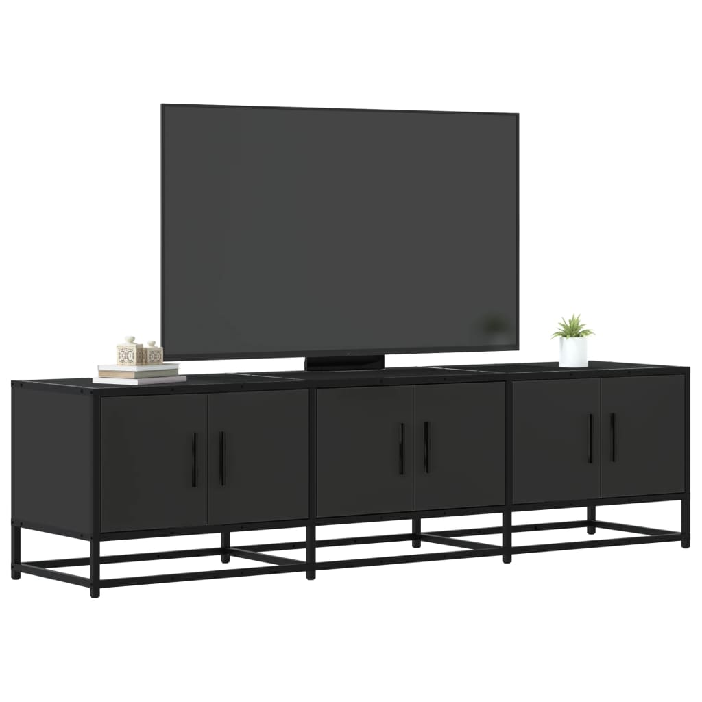 TV-skab Sort 150x35x41 cm Træmateriale og Metal