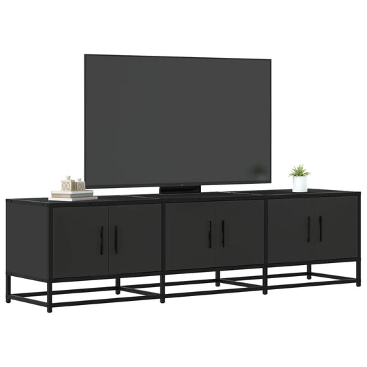 TV-skab Sort 150x35x41 cm Træmateriale og Metal