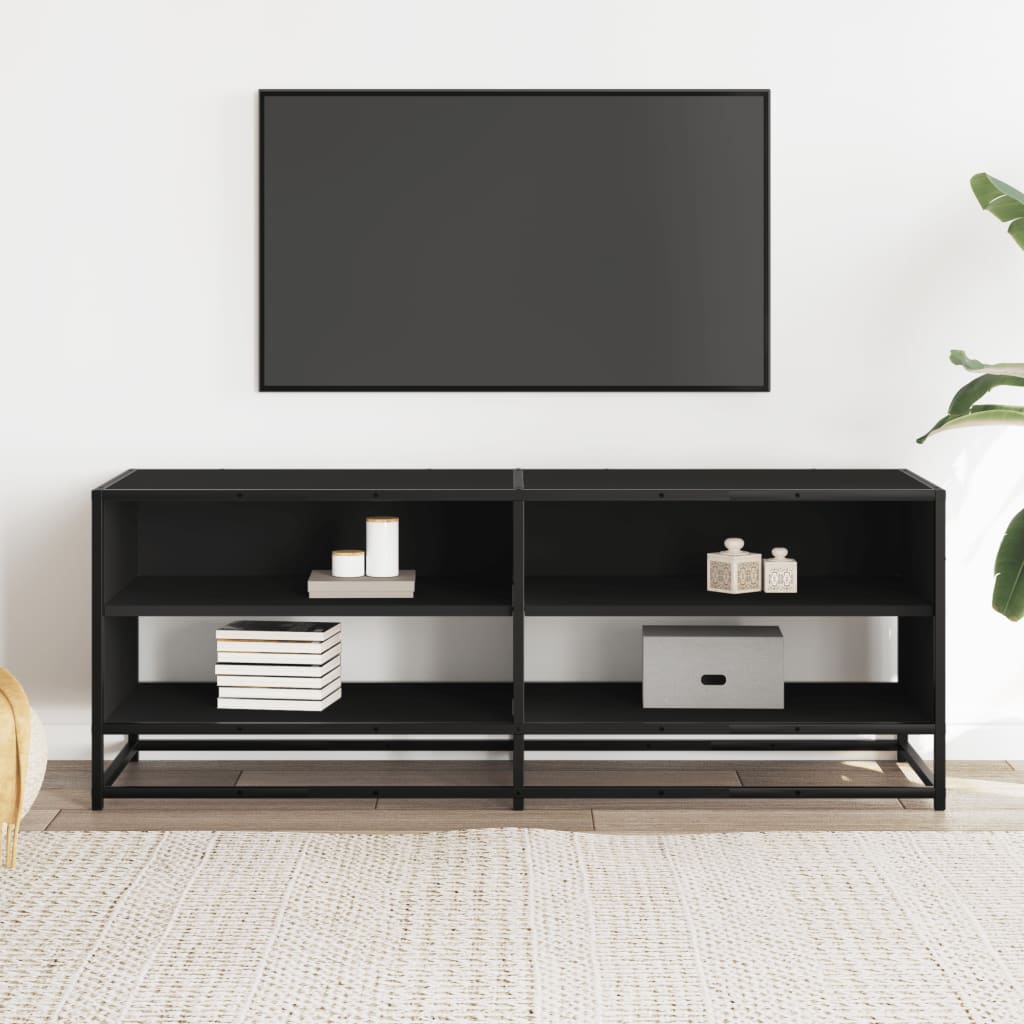 TV-skab Sort 120,5x40x46 cm Træ Materiale og Metal