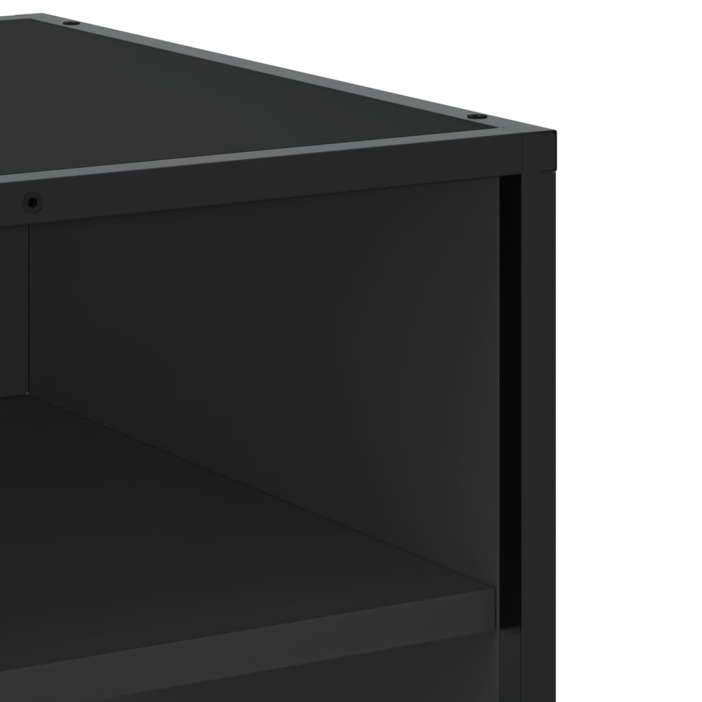 TV-skab Sort 120,5x40x46 cm Træ Materiale og Metal