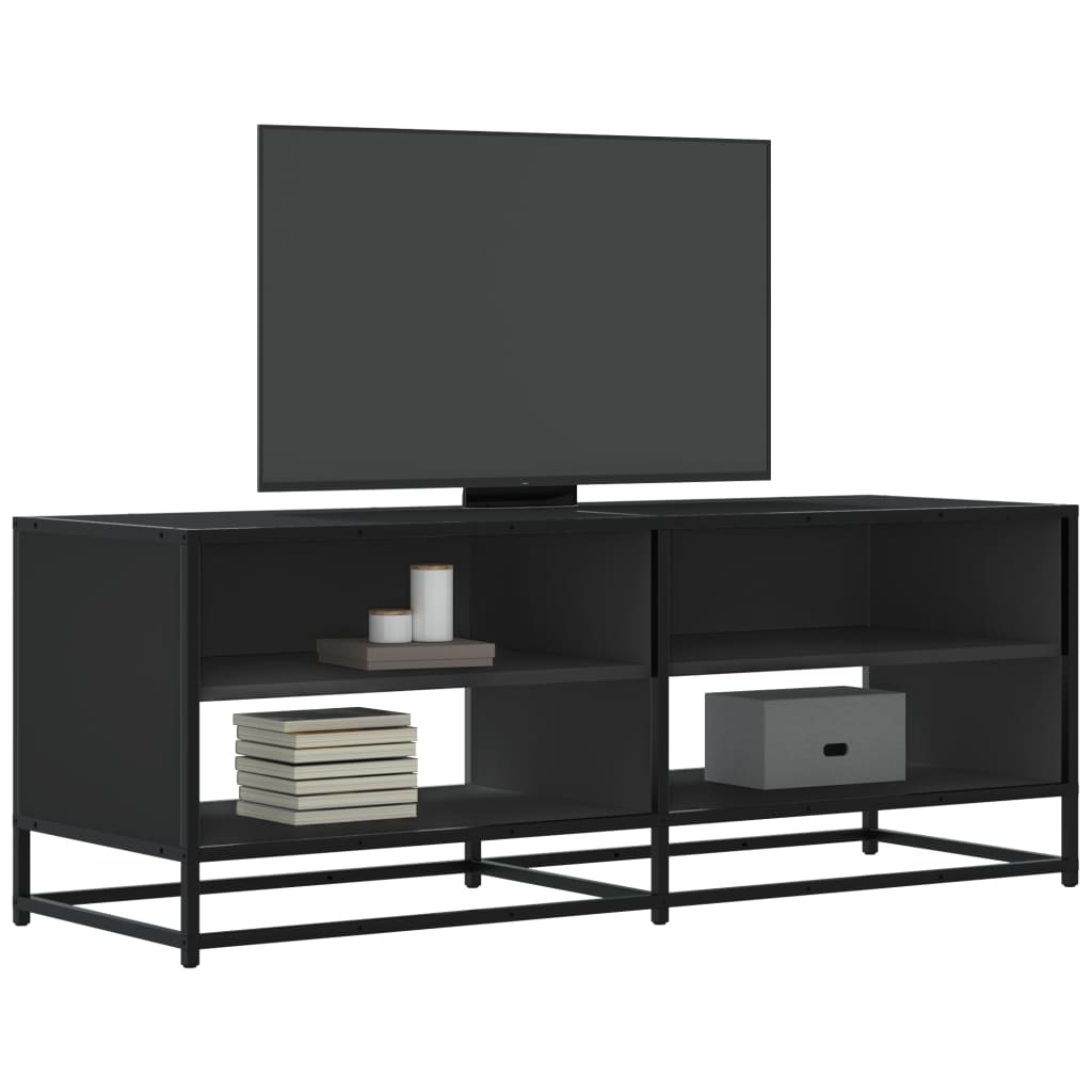 TV-skab Sort 120,5x40x46 cm Træ Materiale og Metal