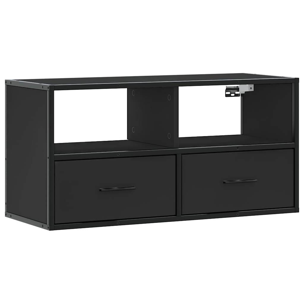 TV-skab Sort 80x31x39,5 cm Træ og Metal