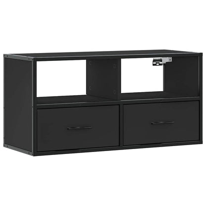 TV-skab Sort 80x31x39,5 cm Træ og Metal