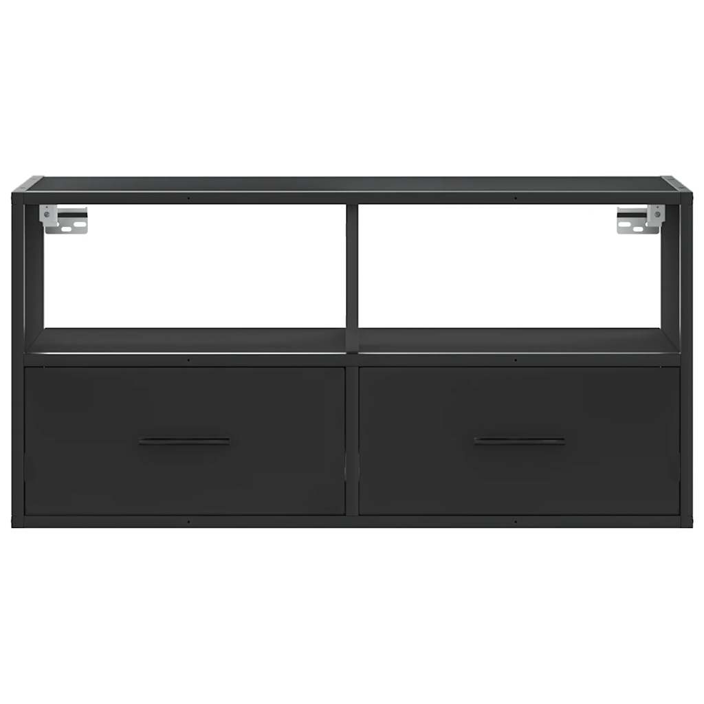 TV-skab Sort 80x31x39,5 cm Træ og Metal