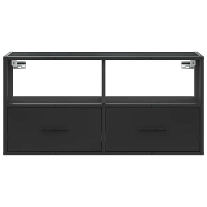 TV-skab Sort 80x31x39,5 cm Træ og Metal