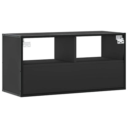 TV-skab Sort 80x31x39,5 cm Træ og Metal