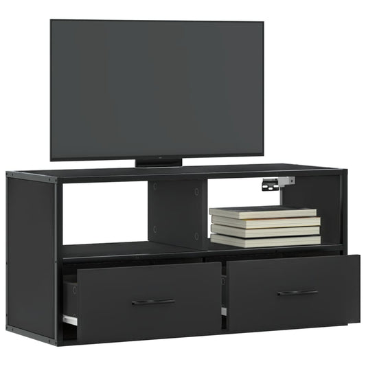 TV-skab Sort 80x31x39,5 cm Træ og Metal