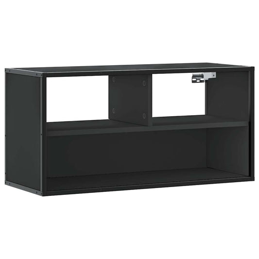 TV-skab Sort 80x31x39,5 cm Træ og Metal