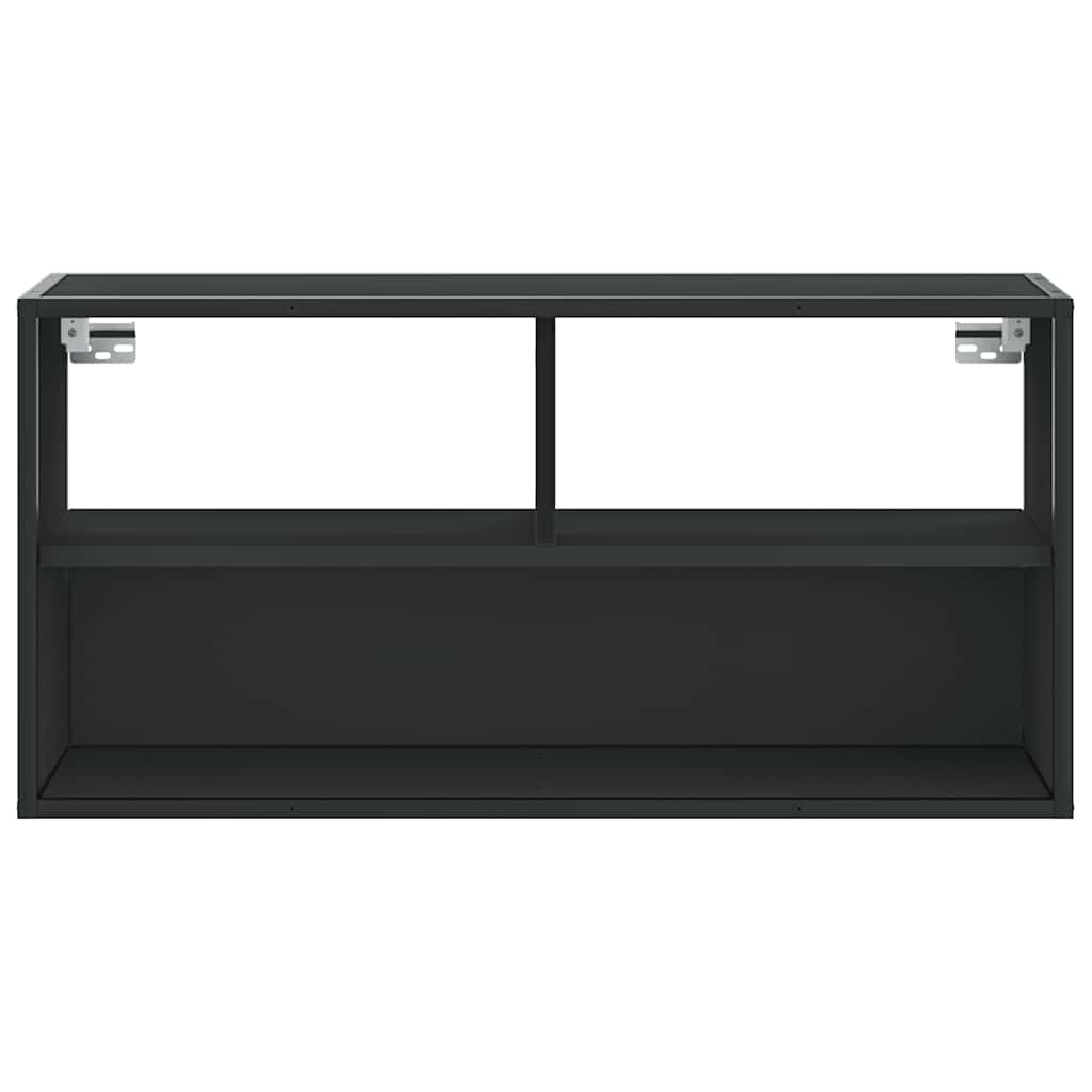 TV-skab Sort 80x31x39,5 cm Træ og Metal