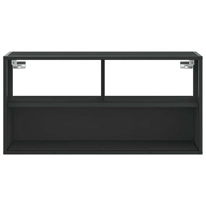 TV-skab Sort 80x31x39,5 cm Træ og Metal