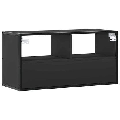 TV-skab Sort 80x31x39,5 cm Træ og Metal