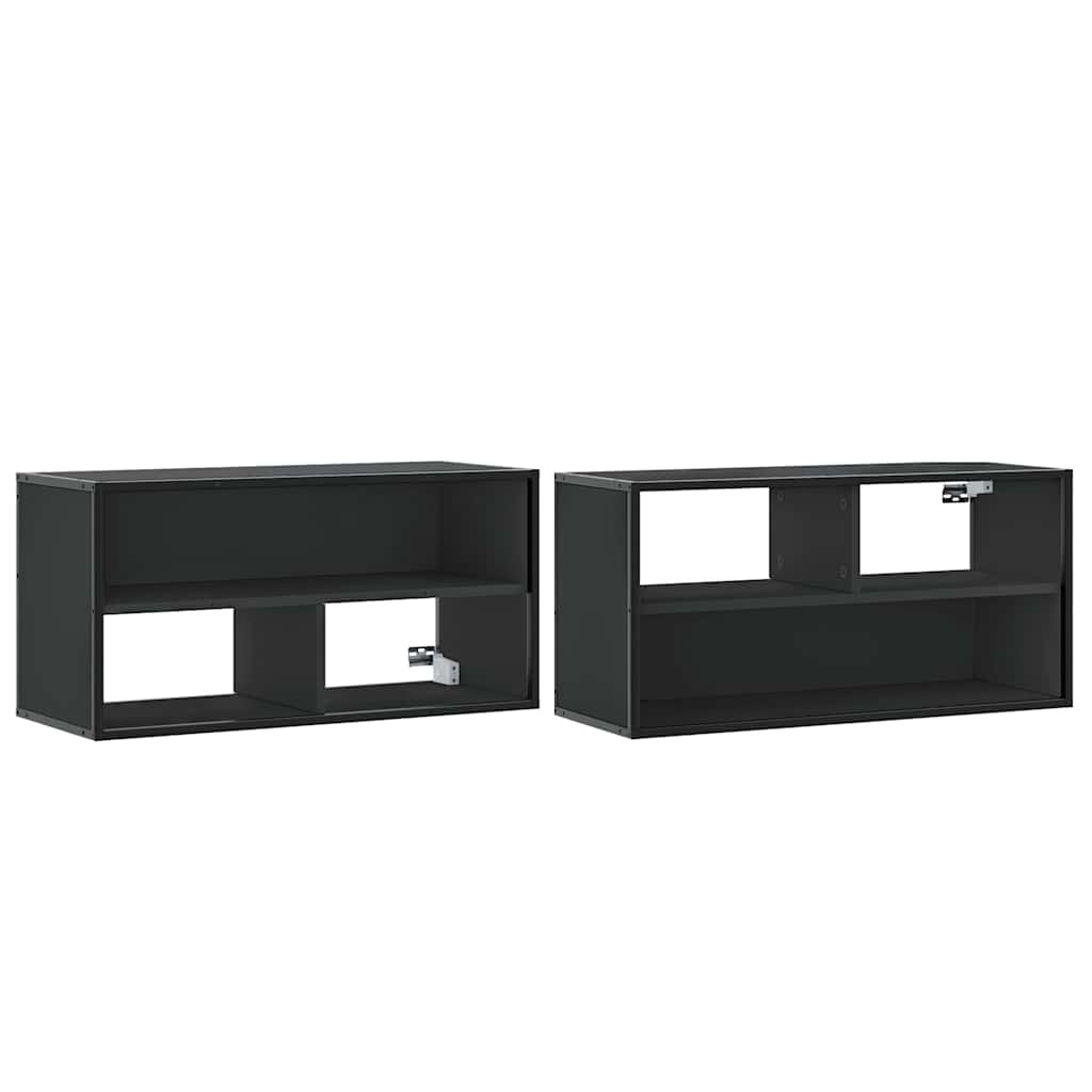 TV-skab Sort 80x31x39,5 cm Træ og Metal