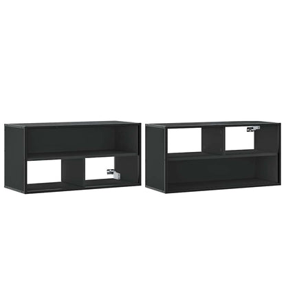 TV-skab Sort 80x31x39,5 cm Træ og Metal