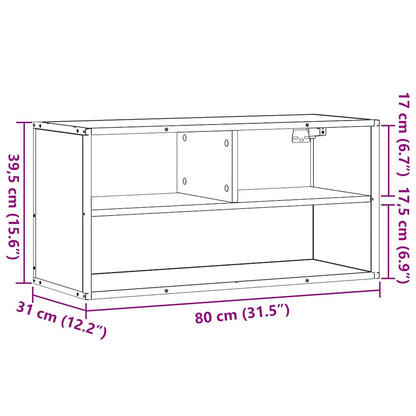 TV-skab Sort 80x31x39,5 cm Træ og Metal