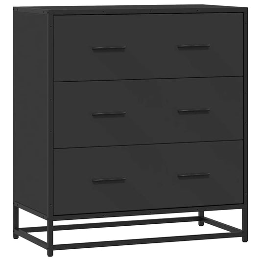 Skænk Sort 68x35x76 cm Træ og Metal