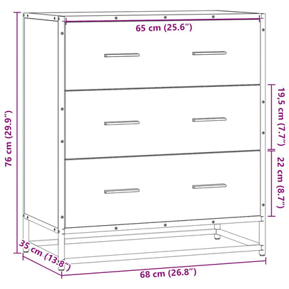 Skænk røget eg 68x35x76 cm træmateriale og metal