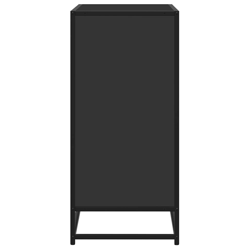 Skænk Sort 68x35x76 cm Træ og Metal