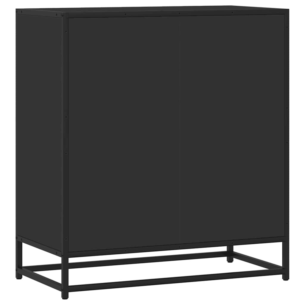 Skænk Sort 68x35x76 cm Træ og Metal