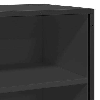 Skænk Sort 68x35x76 cm Træ og Metal